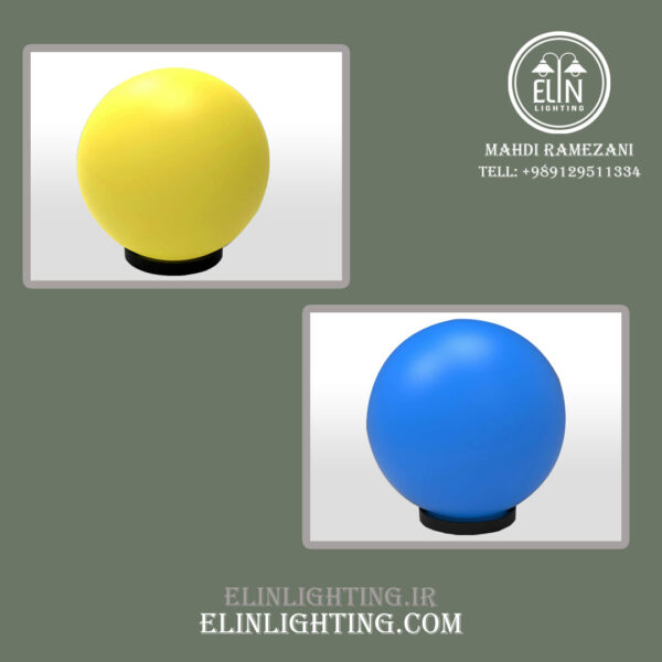 چراغ توپی یا حباب پلی کربنات رنگی صنایع روشنایی و بازرگانی الین 09129511334