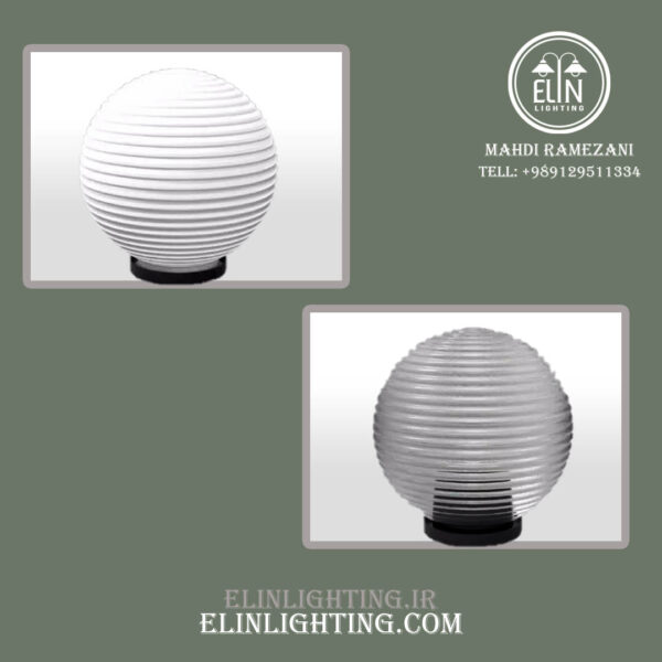 چراغ توپی یا حباب پلی کربنات مدل خط دار صنایع روشنایی و بازرگانی الین 09129511334