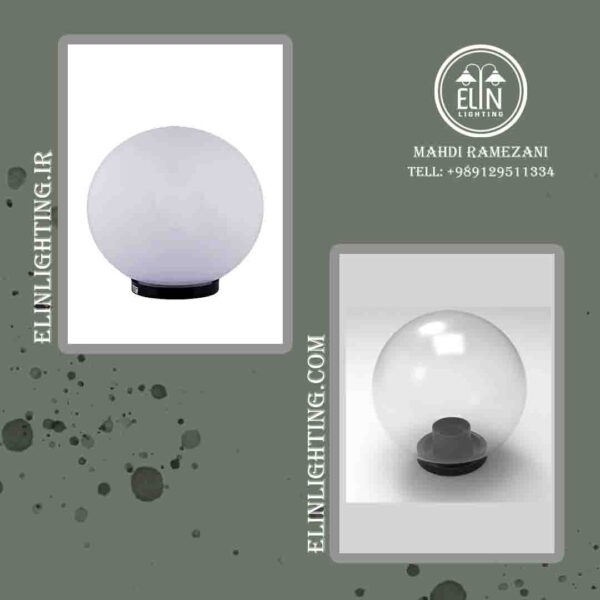 چراغ توپی یا حباب پلی کربنات مدل ساده صنایع روشنایی و بازرگانی الین 09129511334