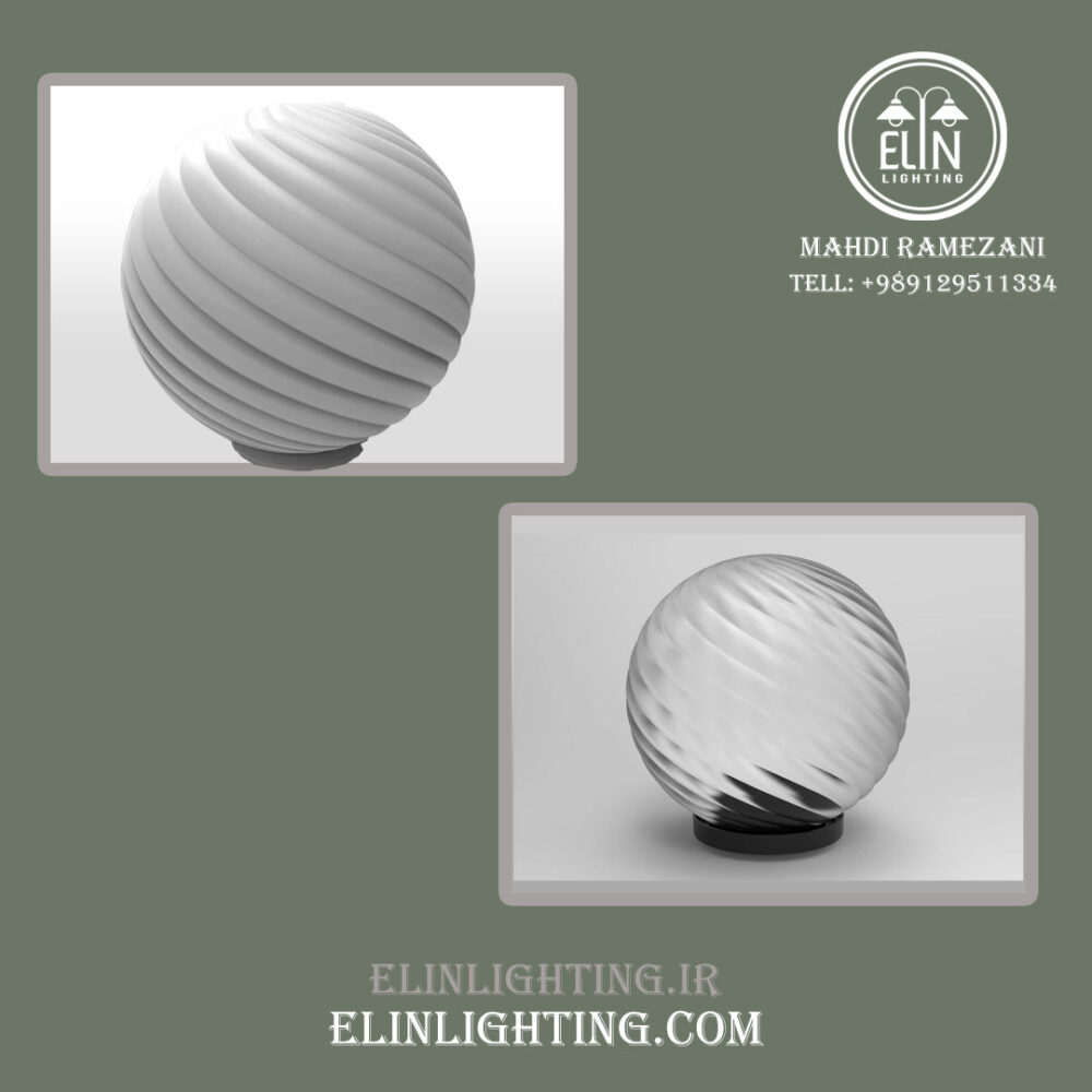 چراغ توپی یا حباب پلی کربنات مدل پیچک صنایع روشنایی و بازرگانی الین 09129511334