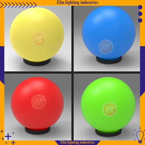 تنوع رنگ چراغ های توپی صنایع روشنایی الین 