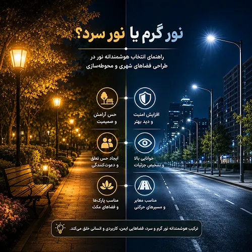 نور گرم یا سرد در فضاهای شهری