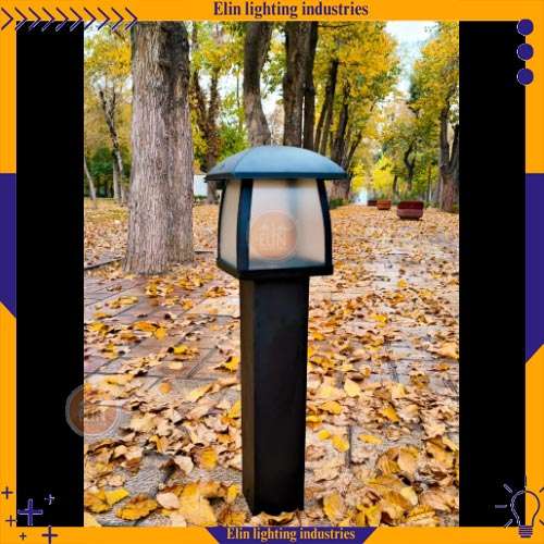 چراغ چمنی مدرن فلزی با پایه ساده