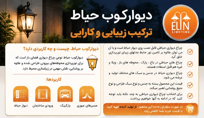 چراغ دیوارکوب حیاط